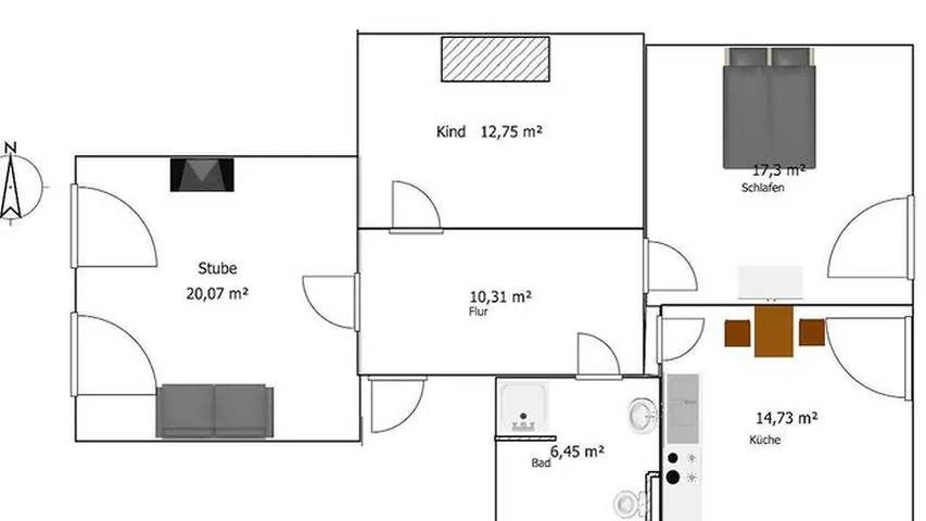 Ferienwohnung für 3 Personen, mit Garten in Wiefelstede - 4