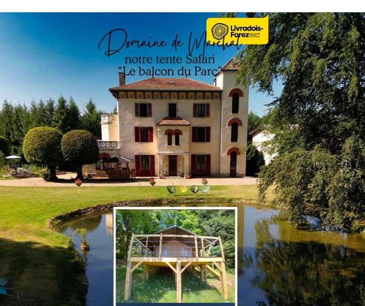 Tente pour 2 personnes, avec Balcon et Jacuzzi ainsi que Terrasse et Jardin dans le Puy-de-Dôme