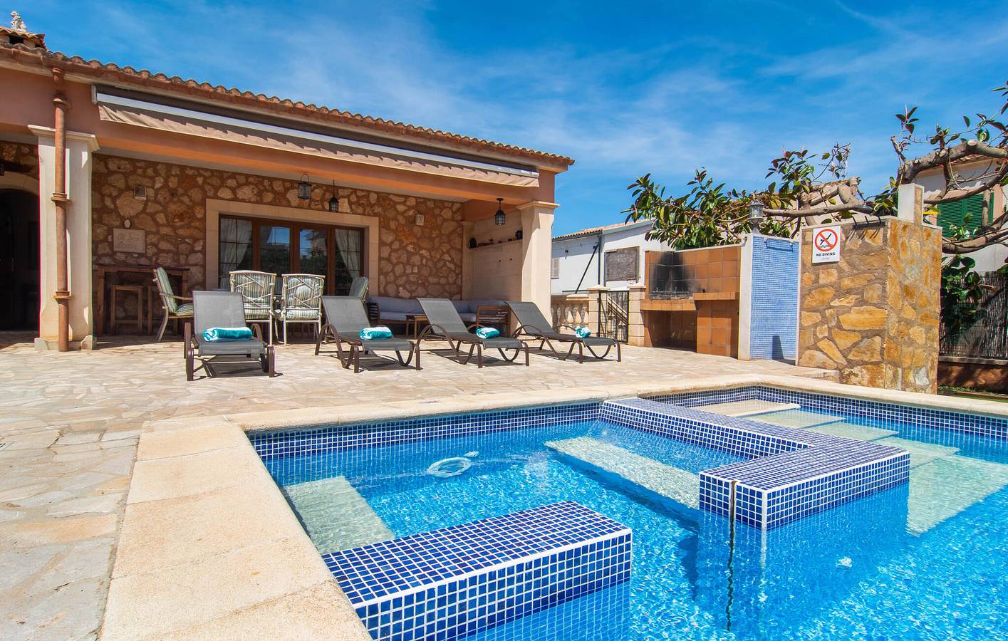 Entspannender Rückzugsort mit Pool und Terrasse, 1,5 km zum Strand von Arenal in Portocolom, Felanitx