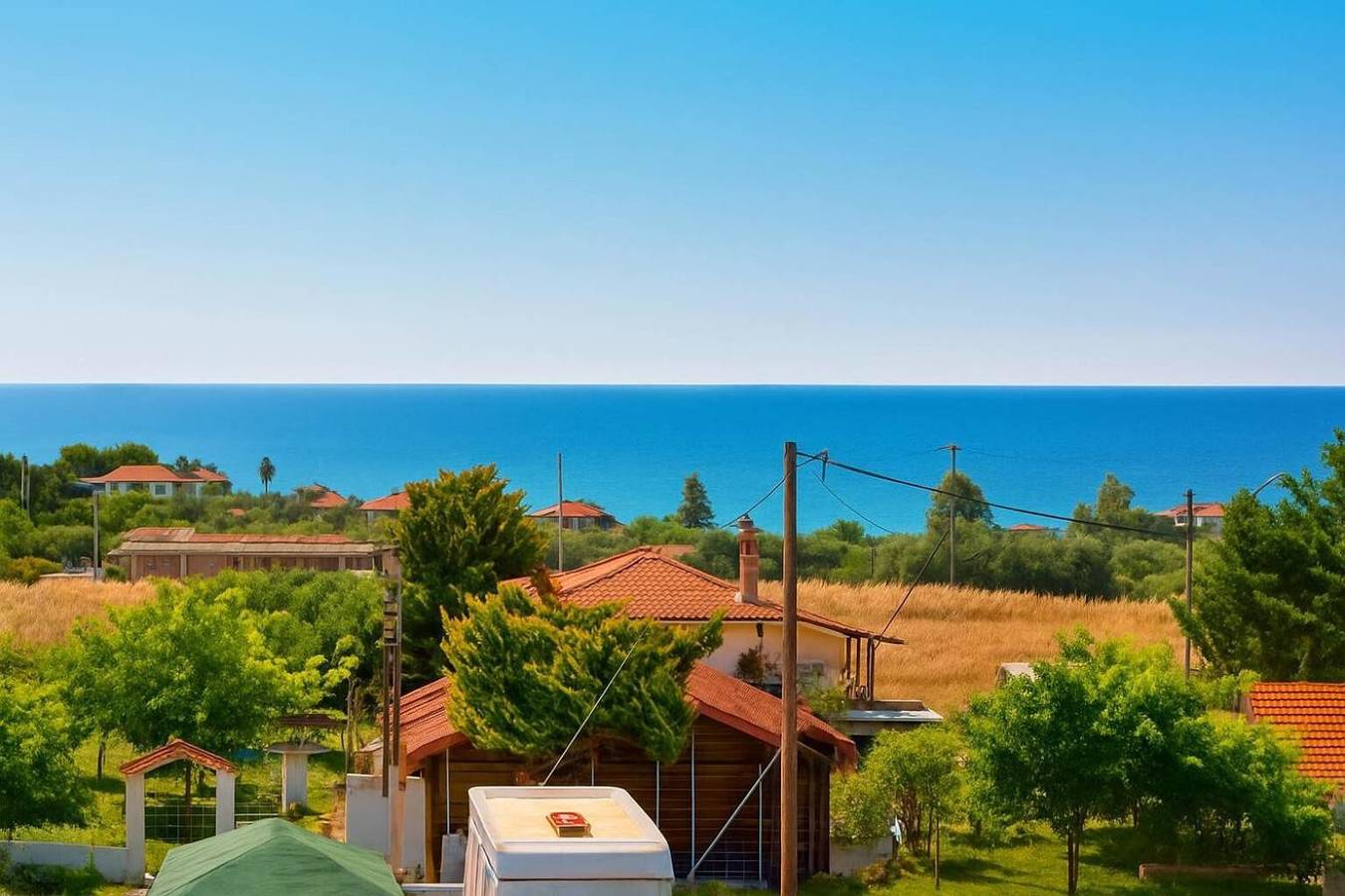 Apartamento entero, Apartamento 'One Bedroom' con vistas al mar, Wi-Fi y aire acondicionado in Calcídica