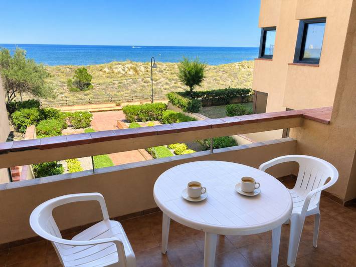 Ferienwohnung für 5 Personen, mit Terrasse und Kinderpool sowie Ausblick