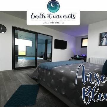 Chambre d’hôte pour 2 personnes, avec vue et vue sur le lac ainsi que terrasse et piscine à Mérignies