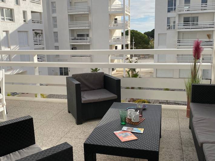 Ganze Wohnung, Klimatisierte T3-Wohnung für 6 Pers mit Terrasse und Parkplatz in Port Leucate in Port Leucate, Leucate