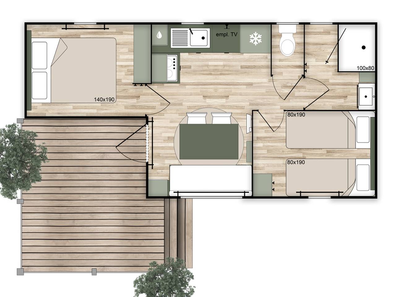 Mobil home avec clim - 4 pers. in Saint-Rome-de-Tarn, Parc naturel régional des Grands Causses