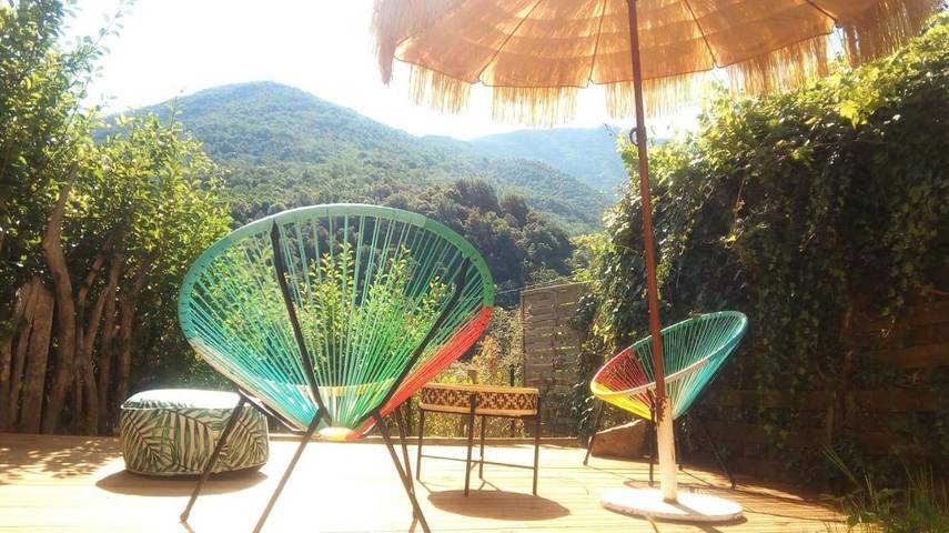Appartement de vacances pour 2 personnes, avec balcon ainsi que jardin et vue