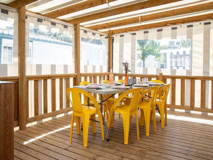 Camping Les Dinosaures - Mobilheim 8 personen - Cottage Detente 4ch 8 pers in Talmont-Saint-Hilaire, Vendée