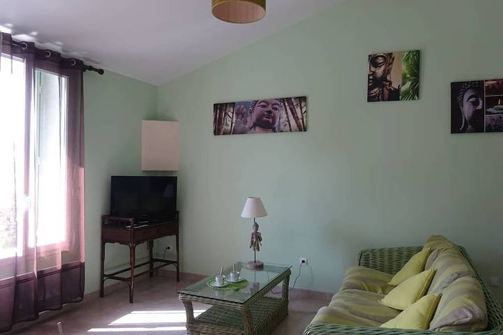 Ganze Wohnung, Wohnung in einem alten Herrenhaus mit Pool, Parkplatz, Strände 8 km in Pomérols, Mittelmeerküste (Frankreich)