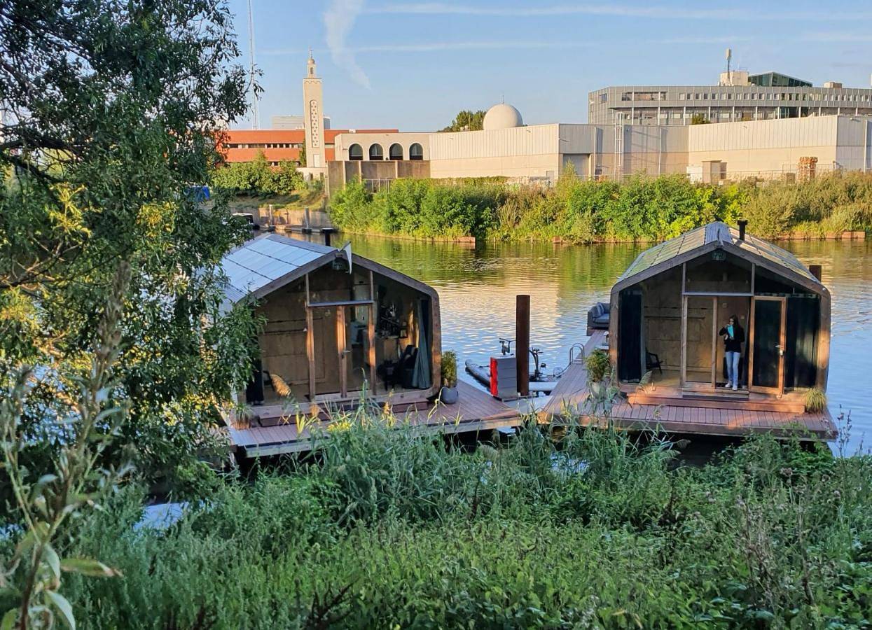 Wikkelboats at Tramkade Den Bosch in Bois Le Duc, Brabant-Septentrional