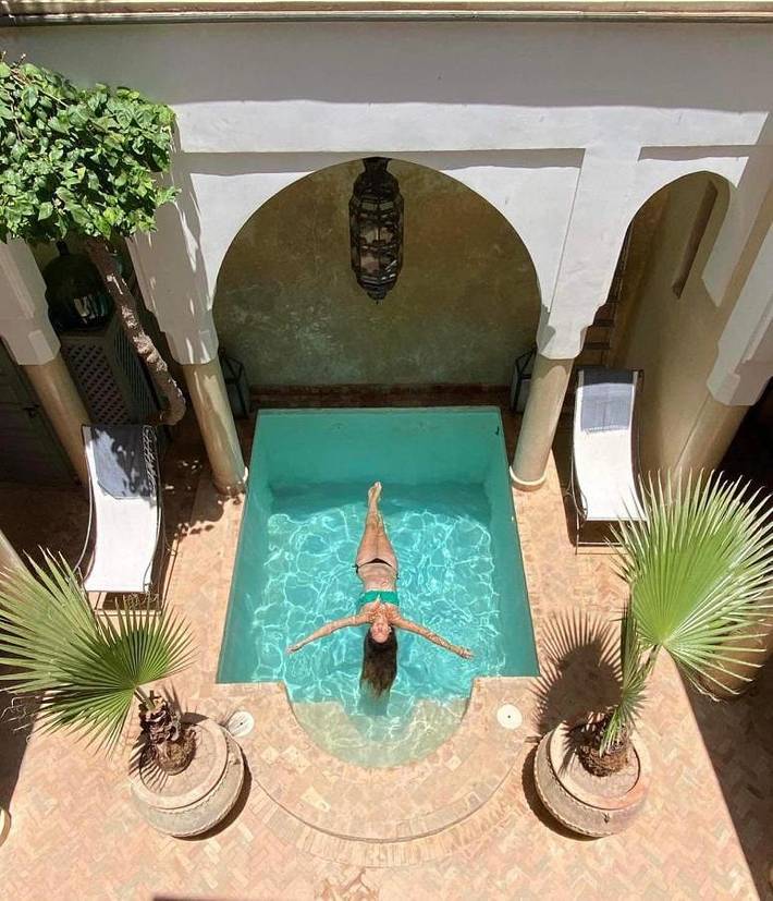 Maison de vacances pour 10 personnes, avec terrasse ainsi que piscine et vue à Marrakech