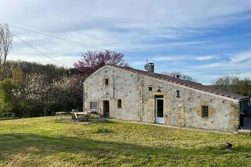 Gîte pour 10 personnes, avec jardin ainsi que terrasse et piscine, animaux acceptés à Mongauzy