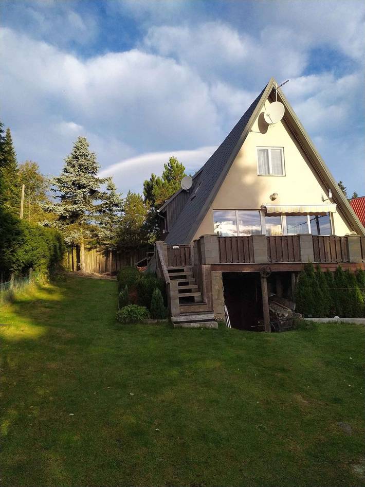 Berghütte Svahova mit Kamin, Sauna, Tennisplatz, Whirpool und Außenpool in Boleboř, Erzgebirge (Tschechien)