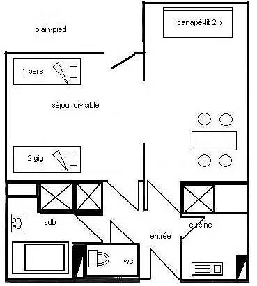Apartamento entero, Estudio divisible 4/5 pers. Sapporo - Spain Villages in Plagne Villages, La Plagne-Tarentaise