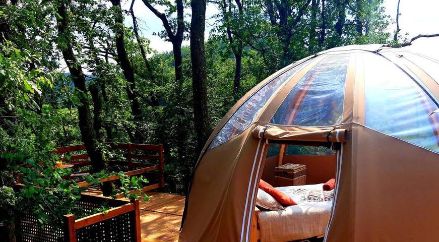 Tente pour 2 personnes, avec terrasse ainsi que jardin et vue dans le Tarn - 3