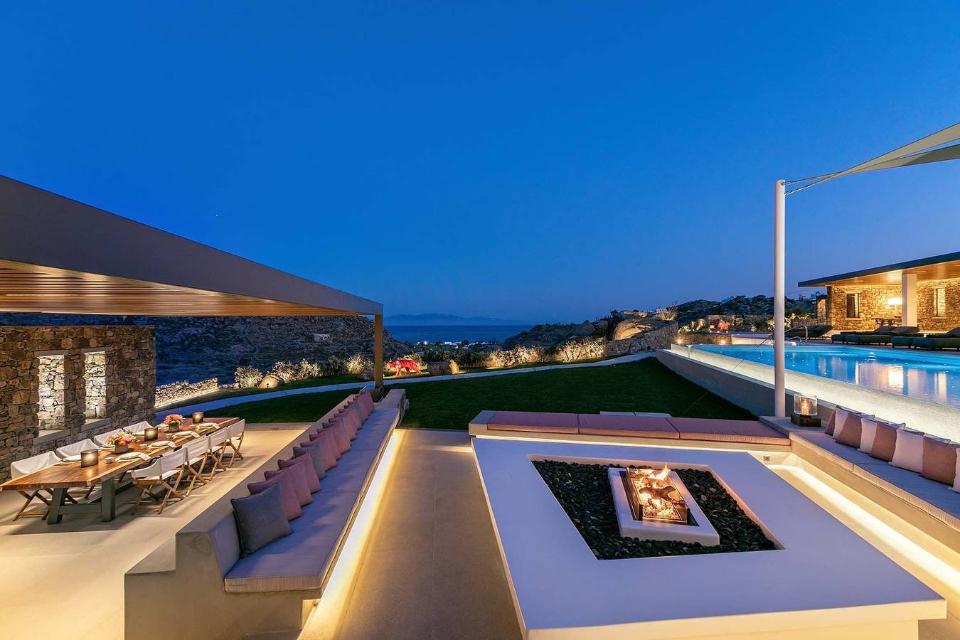 Astounding Mykonos Villa | Scarlet Villa | 7 Bedrooms | Close to Beach | Basket Ball Court in Platis Gialos, Mykonos