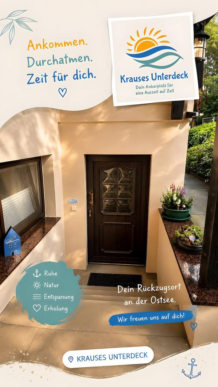 Apartamento inteiro, Apartamento 'Krauses Unterdeck' com Terraço Privado, Jardim Partilhado e Wi-Fi in Loddin, Bernsteinbäder