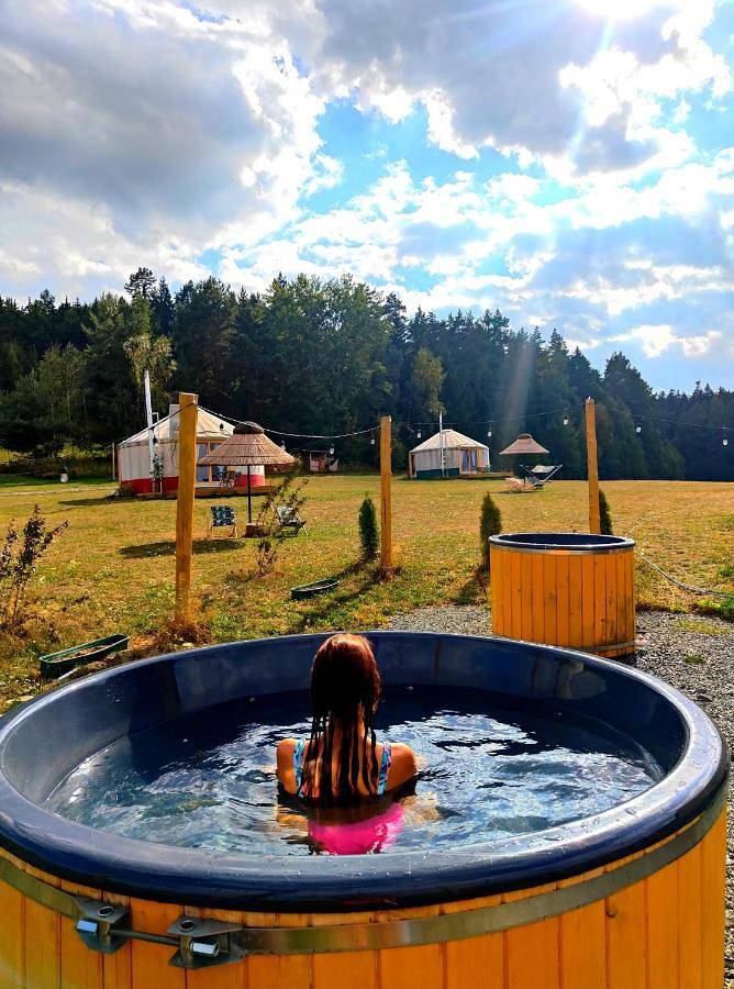 Kemping dla 4 osób, z basen i sauna oraz ogród i widok, zwierzęta dozwolone na Dolny Śląsk