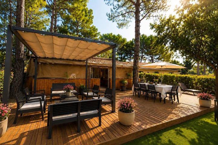 Camping pour 6 personnes, avec Terrasse ainsi que Jardin et Vue à Puget-sur-Argens