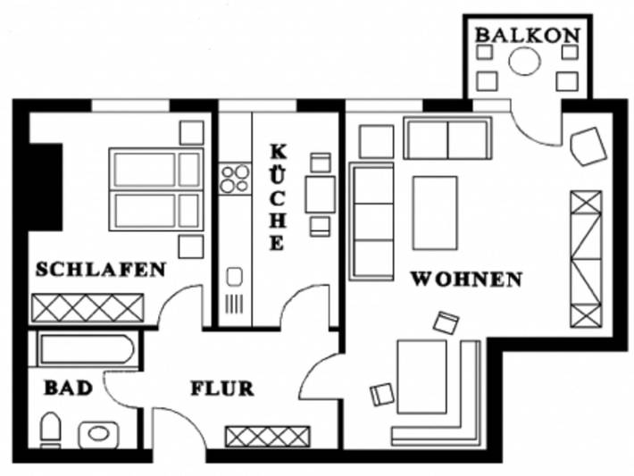 Ferienwohnung für 3 Personen, mit Balkon, mit Haustier in Bad Harzburg - 3
