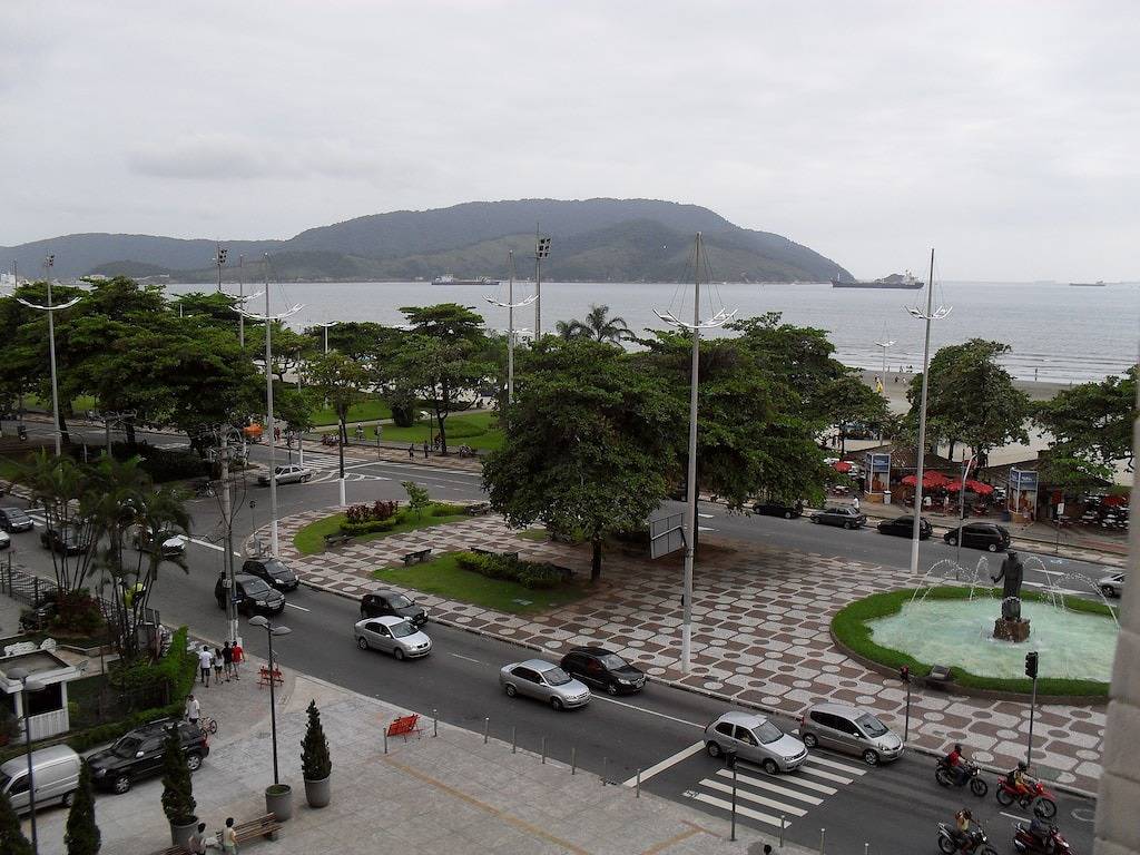 Ganze Wohnung, Fit 1 Schlafzimmer mit Panoramablick auf den Strand, Wi-Fi, Gar. Kollektiv, Embaré (Kanal 4) in Santos, Baixada Santista