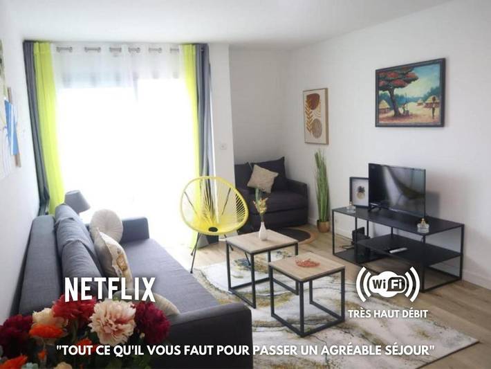 Gîte pour 4 personnes, avec Balcon ainsi que Terrasse et Vue à Mantes-la-Jolie
