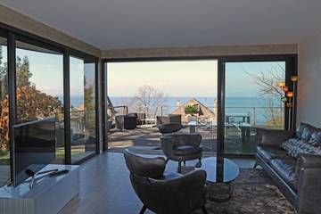 Thonon-les-Bains - Le port,la plage et la Pointe de Ripaille - Carte