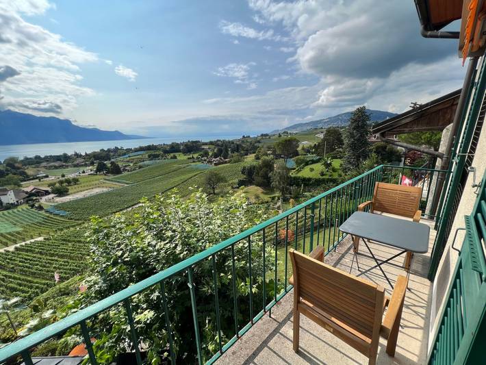 Appartement de vacances pour 3 personnes, avec Balcon ainsi que Terrasse et Vue sur le lac