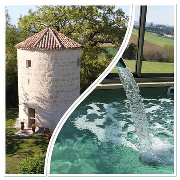 Gîte pour 2 personnes, avec piscine ainsi que jardin et vue à Terraube