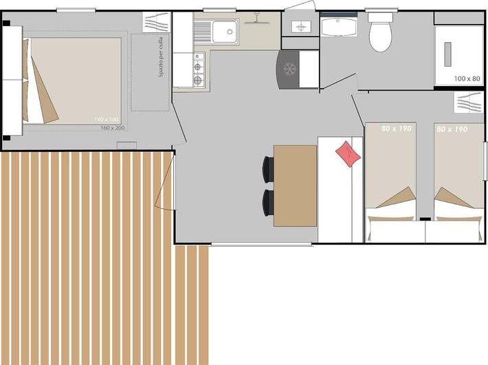 Camping für 4 Personen, mit Garten und Pool sowie Terrasse in Moniga del Garda - 2