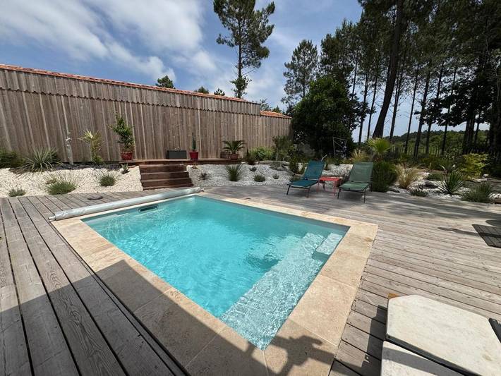 Villa pour 8 personnes, avec piscine ainsi que jardin et vue à Mimizan - 2