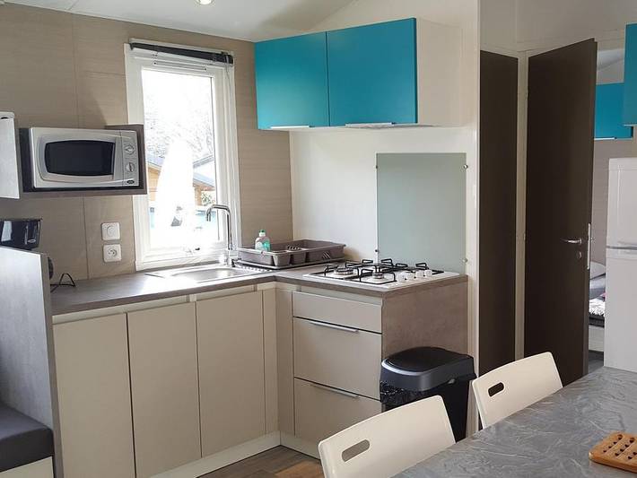 Camping Le Rey - Mobilheim 6 personen - Komfort Nr. 15, Nr. 19 und Nr. 43 in Louvie-Juzon, Béarn