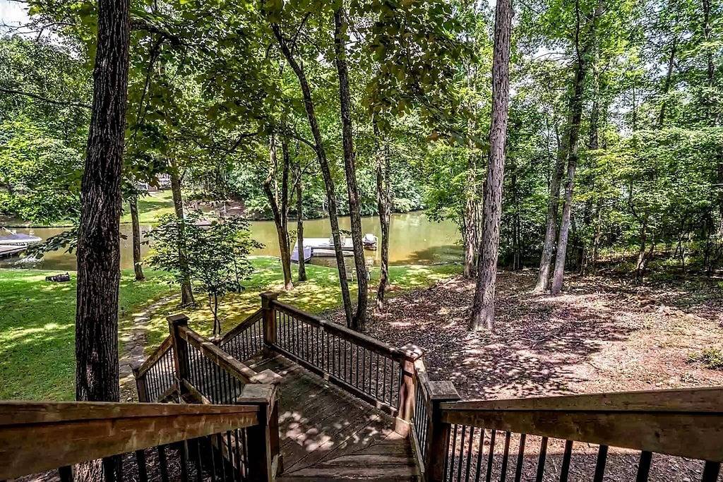 Breathtaking porch just steps from the water. in Lake Oconee