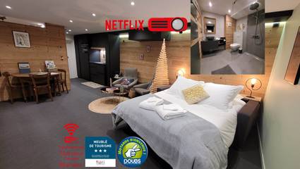 Studio pour 2 personnes, avec terrasse et jardin dans le Doubs