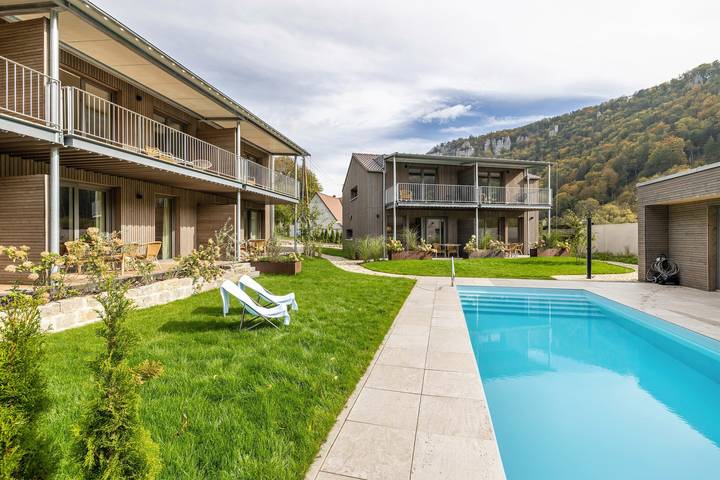 Ferienhaus für 6 Personen, mit Balkon und Garten sowie Sauna in Beuron