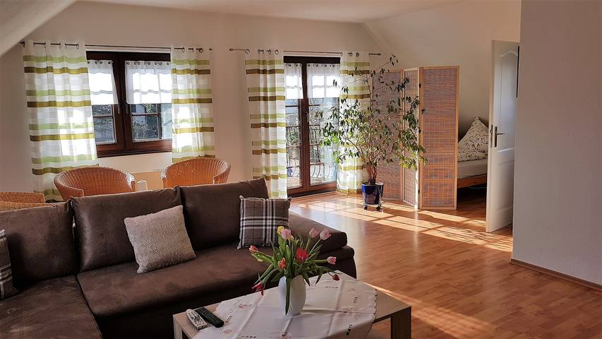 Ganze Ferienwohnung, Ferienwohnung Raithel - Ferienwohnung mit Balkon und Blick auf den Waldstein in Schwarzenbach an der Saale, Landkreis Hof