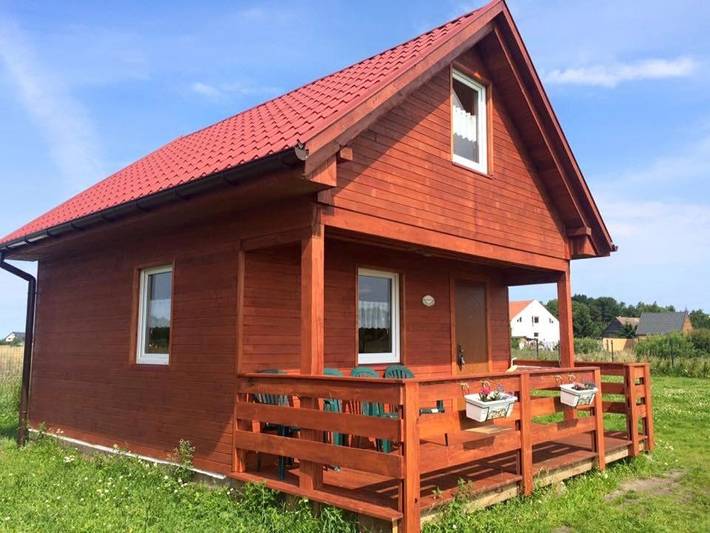 Ferienhaus für 8 Personen, mit Balkon und Terrasse sowie Garten und Ausblick in Nowęcin