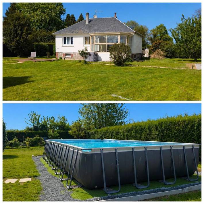 Location de vacances pour 6 personnes, avec jardin ainsi que piscine et vue dans Valletot
