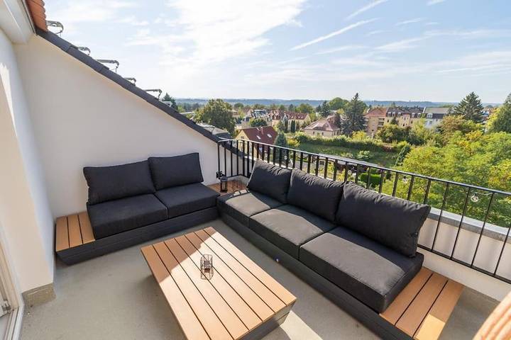 Ferienwohnung für 6 Personen, mit Sauna und Ausblick sowie Terrasse, mit Haustier in Pirna - 4
