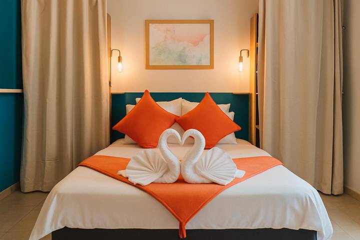 Appartement de vacances pour 4 personnes, avec jardin