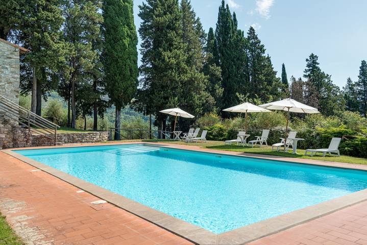 Ganze Wohnung, Appartement Monte mit Panoramapool im Chianti in Pontassieve, Chianti