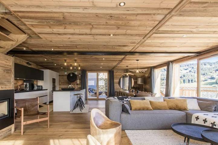 Maison pour 14 personnes, avec balcon ainsi que sauna et jacuzzi à Les Gets
