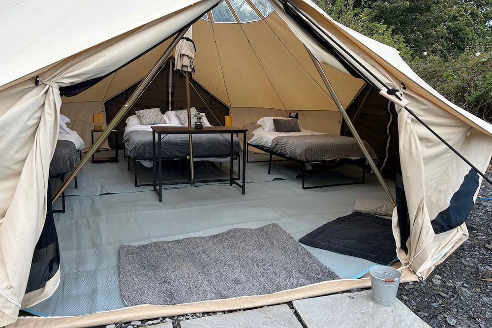 Cozy Hot Tent with Log Burner & Hot Tub Left Tent in Isle of Anglesey