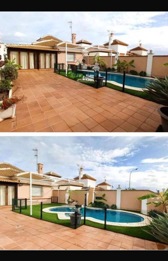 Casa de vacaciones para 8 personas, con jardín y piscina en Matalascañas