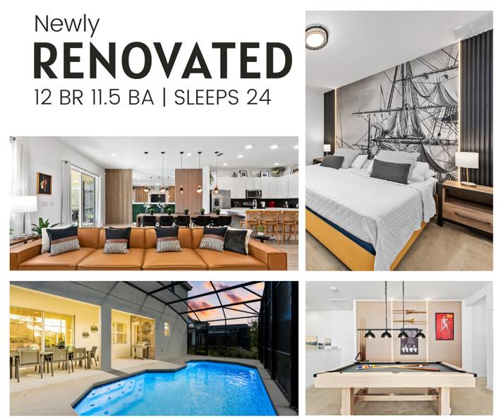 Feriehus for 24 personer, med badebasseng, dyr tillatt i Kissimmee