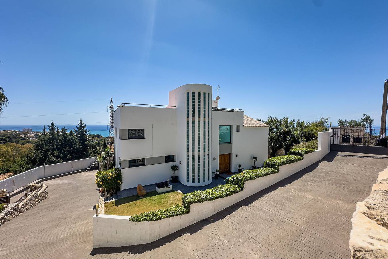 Villa 'Holivista' met zeezicht, wifi en airconditioning in Torremuelle, Benalmádena