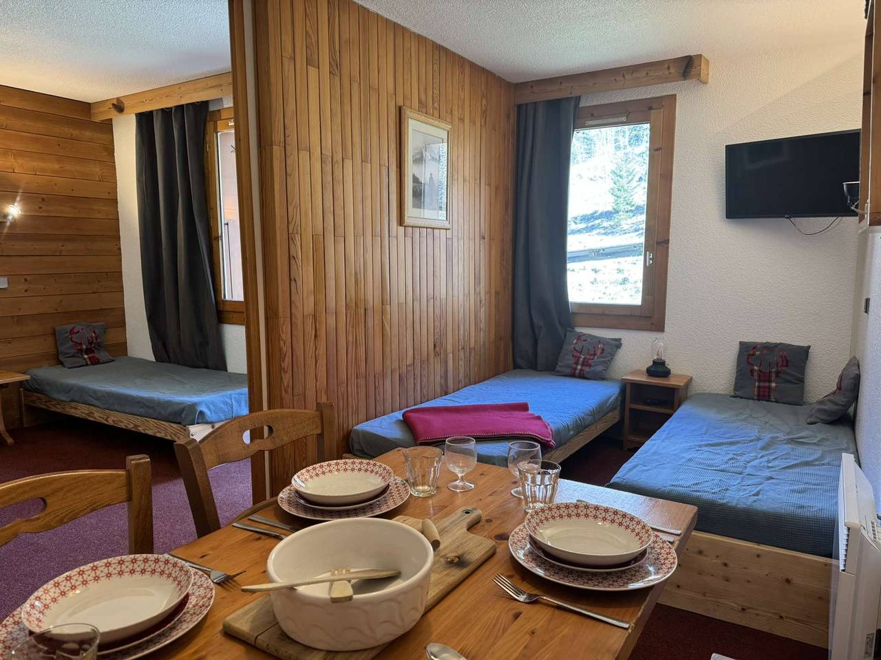 Appartement de vacances entier, La Lauzière Dessus 27 - Studio divisible avec terrasse plein sud in Valmorel, Les Avanchers-Valmorel