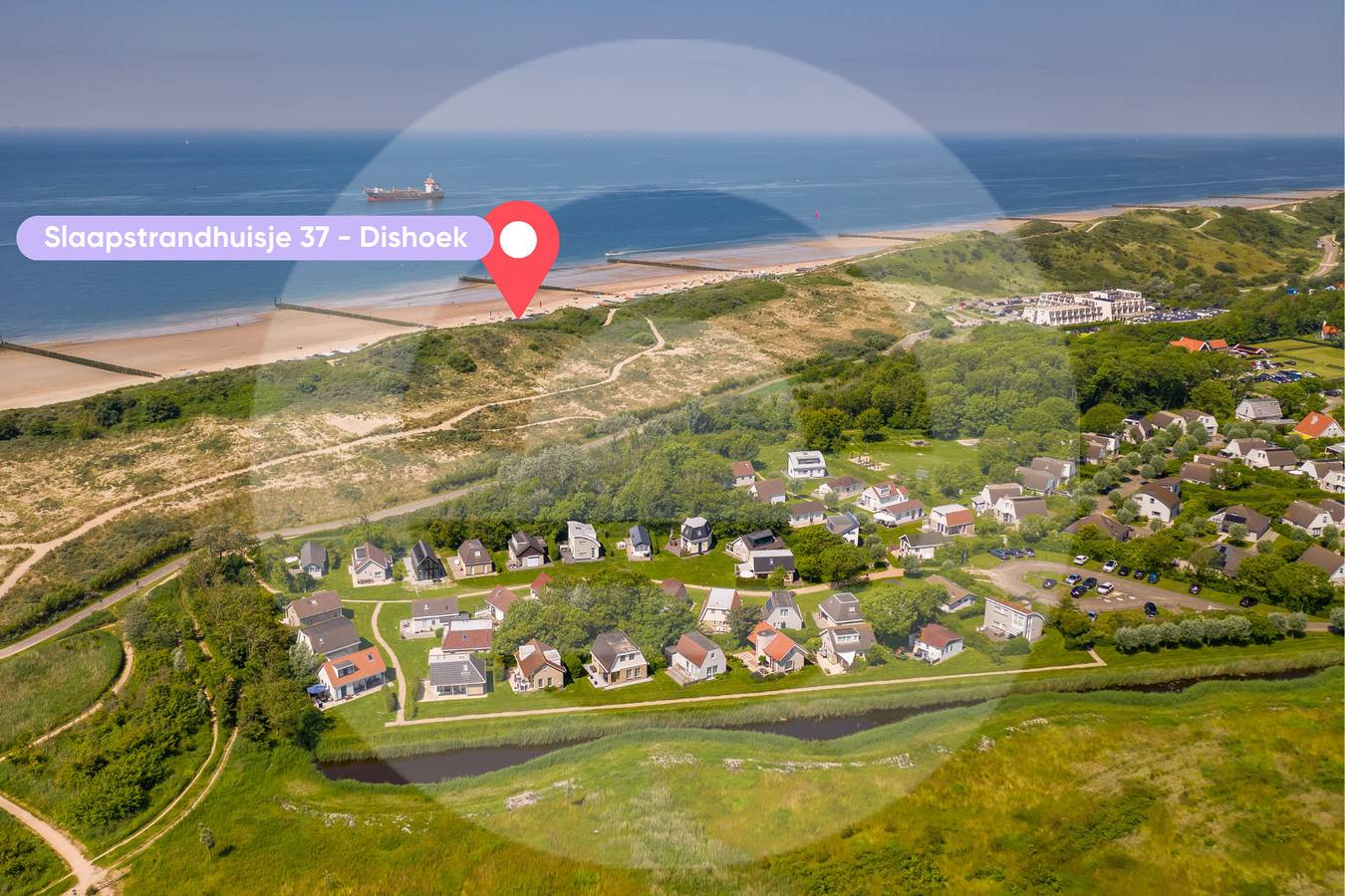 Slaapstrandhuisje óp het strand van Dishoek met zeezicht en terras en plek voor vijf personen I 37 in Vlissingen, Walcheren