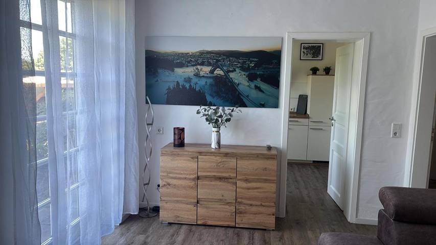 Ferienwohnung für 4 Personen, mit Terrasse und Garten sowie Ausblick