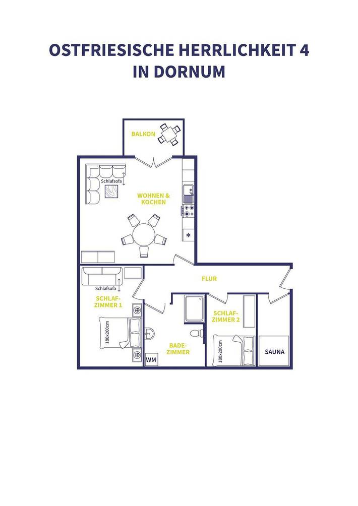 Ferienhaus für 6 Personen, mit Sauna und Ausblick sowie Balkon in Dornum - 2