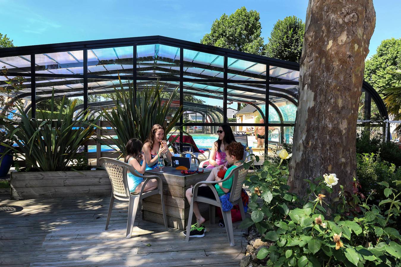 Mobil Home Komfort Nobis 1 Schlafzimmer 2 Personen, Terrasse halb überdacht, Tv, 20 m2 (2010) in Montreuil-Bellay, Loire-Tal