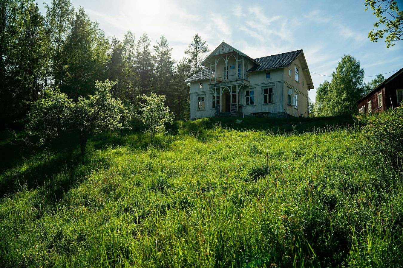 Ferme datant de 1770 avec sauna flottant au bord d'un lac in Drangedal